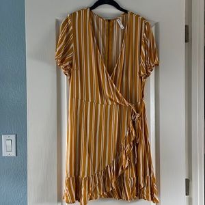 Vibrant Yellow Striped Mini Dress Xhilaration size L